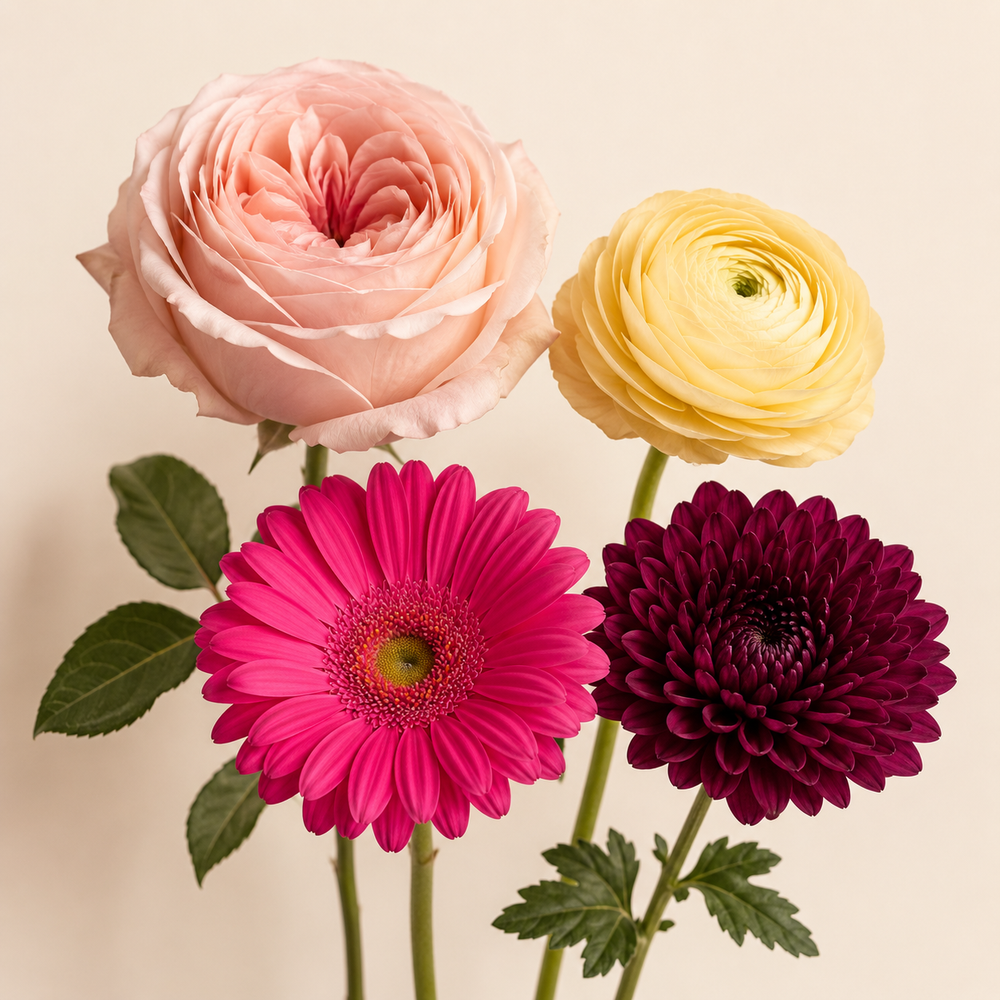 A tailored palette built around your wedding, school, or event colors.